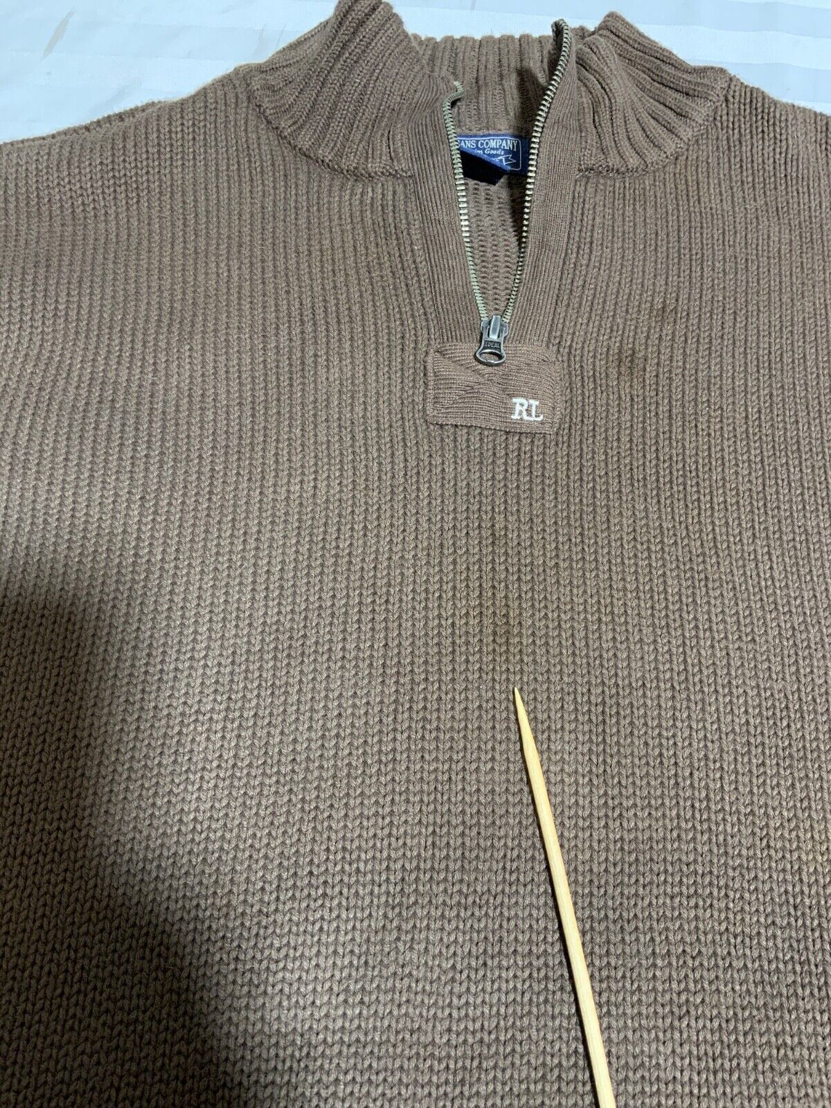 Vintage Polo Jeans Ralph Lauren Knit Sweater XL Quarter Zip 90s