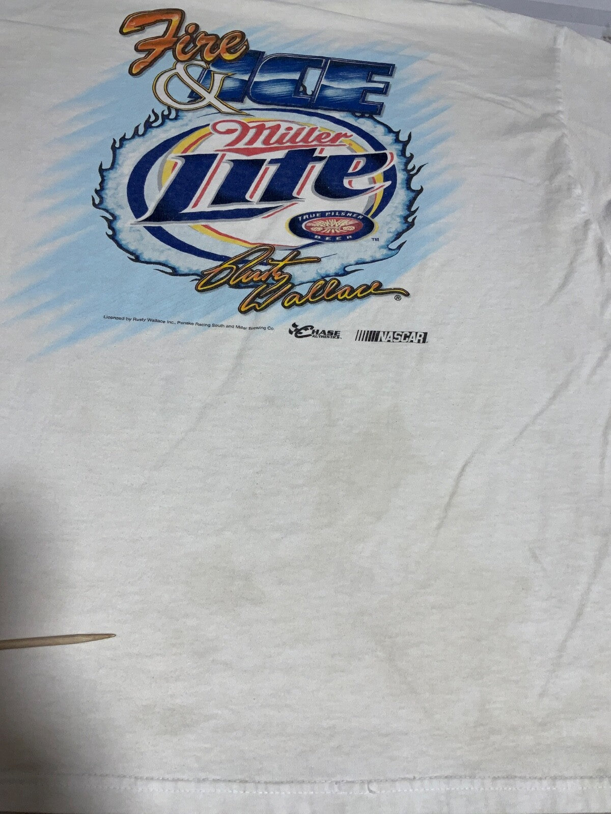 Vintage Nascar Racing Chase T-shirt Large Double Sided Fire & Ice Rusty Wallace