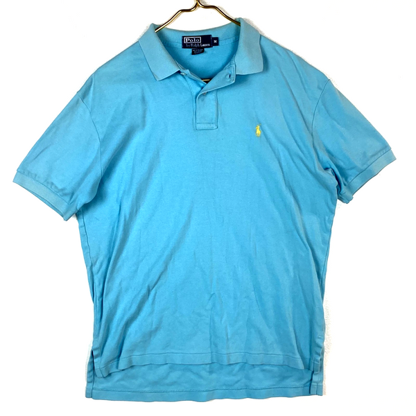 Vintage Polo Ralph Lauren Polo Collar Shirt Size Medium Blue Short Sleeve