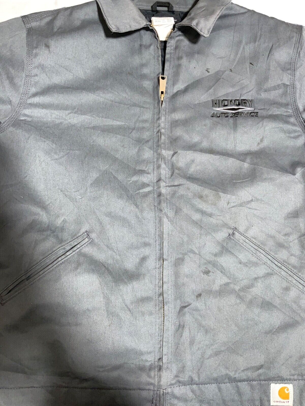 Carhartt Jacket Size Large Gray Full Zip Active Lined Work Wear J293 DKG