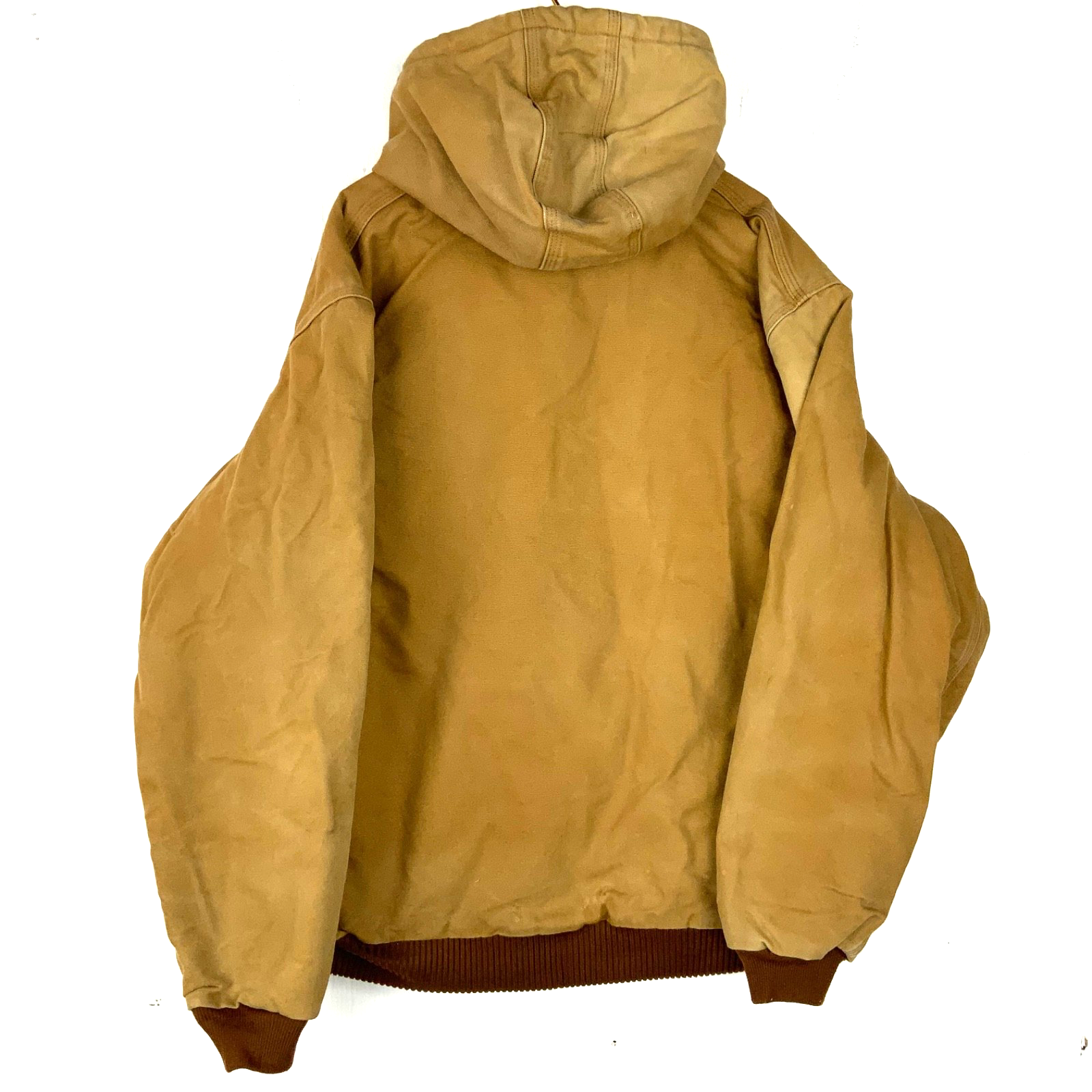 Vintage Carhartt Jacket 2XL Tall Brown Hooded Full Zip Work Wear J140 BRN 90s