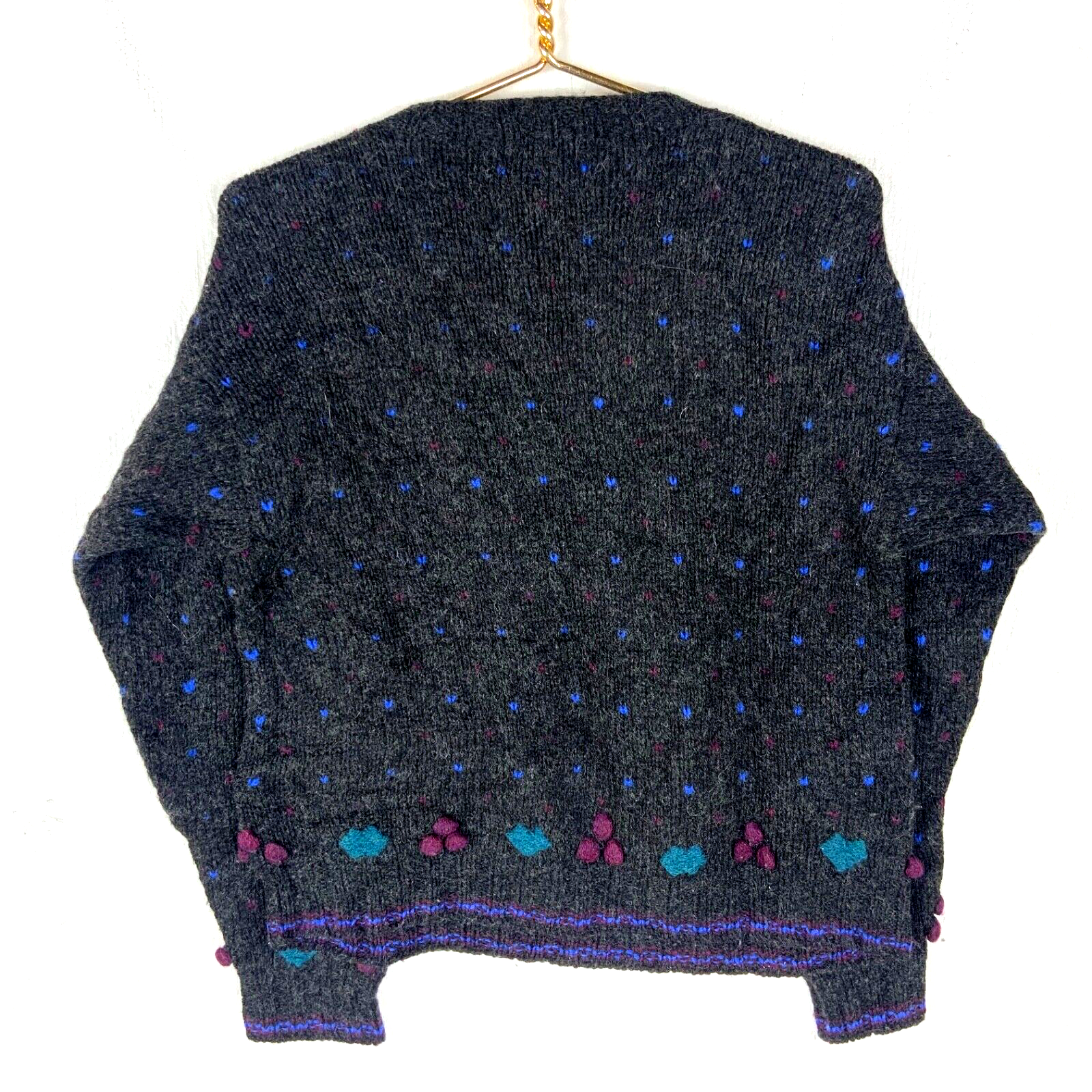 Vintage Woolrich Knit Wool Sweater Women’s Medium Gray Crewneck Duck 90s