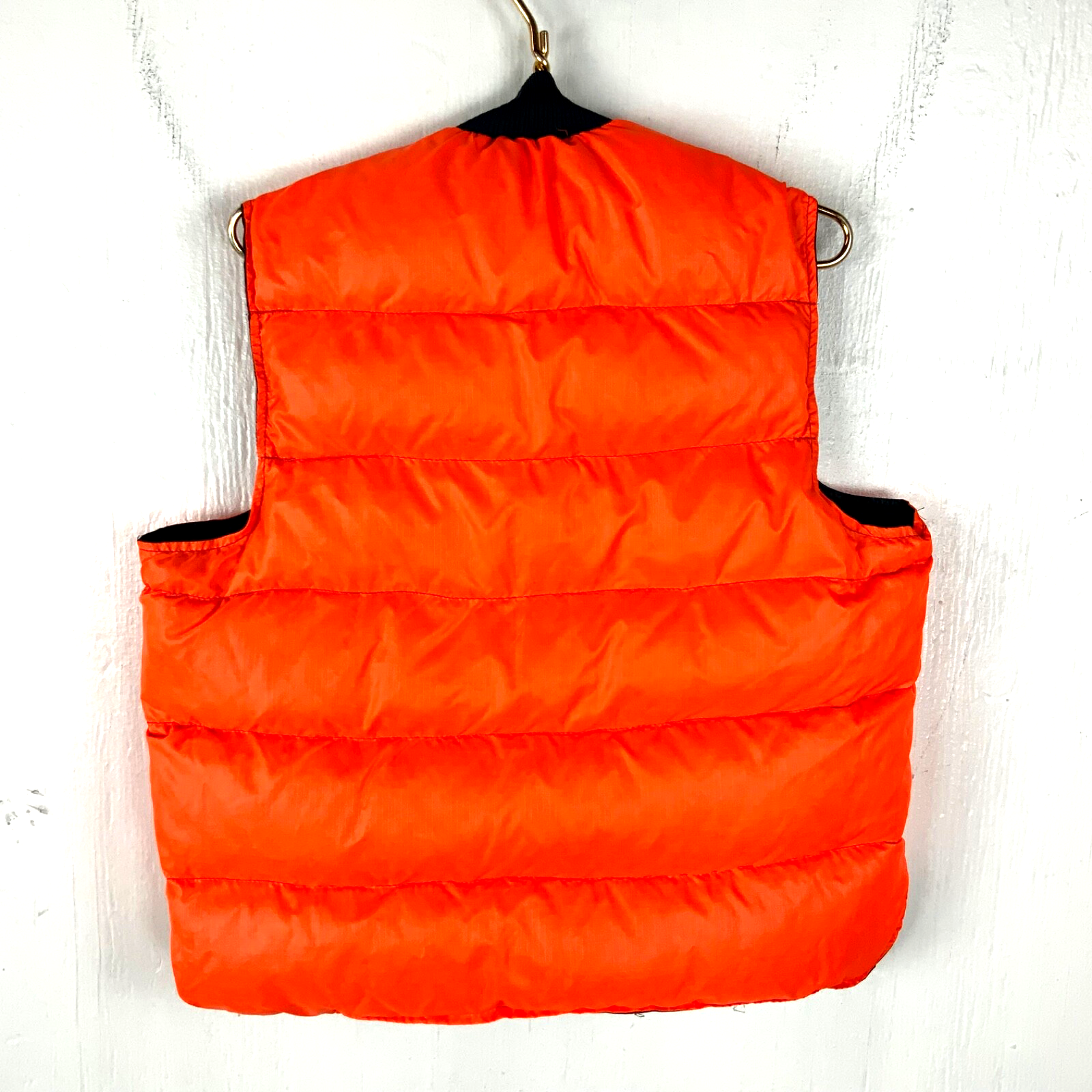 Vintage 1980s Down Puffer Vest Size Medium Blue Full Zip Reversible