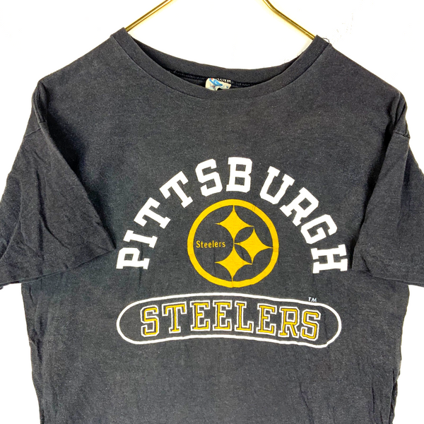 Vintage Pittsburgh Steelers Champion T-shirt Large Black Single Stitch Nfl 1970s