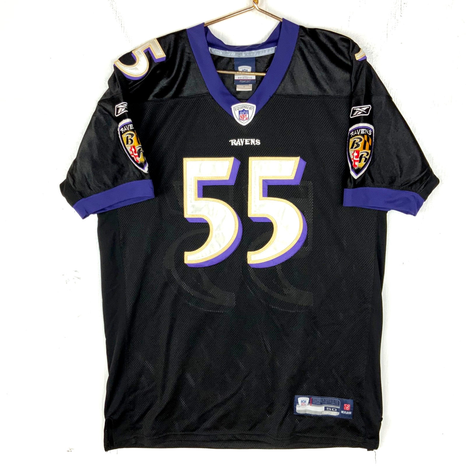 Baltimore Ravens Jersey Size 50 Reebok Terrell Suggs Black Nfl
