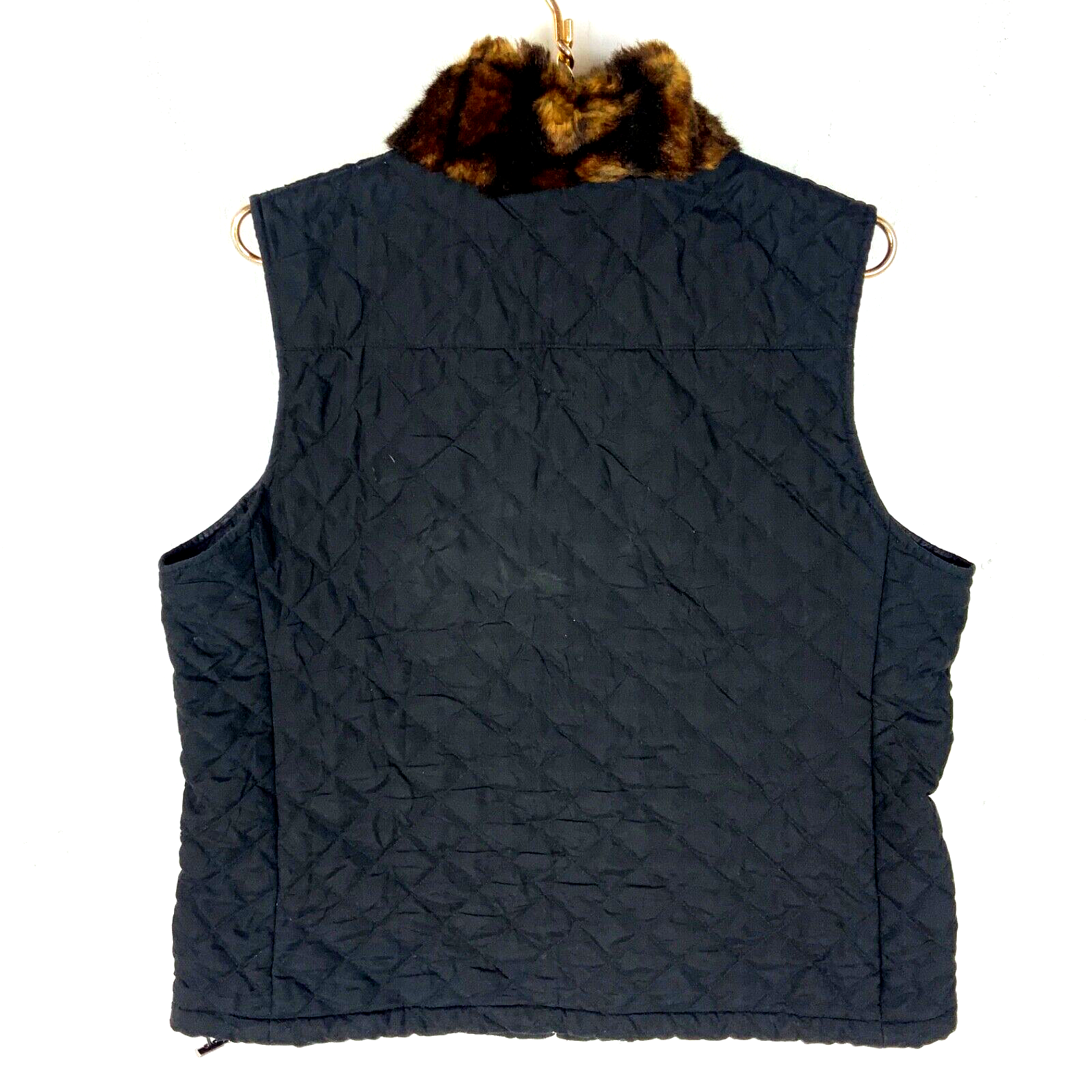Lauren Ralph Lauren Women's Quilted Vest Large Black Full Zip