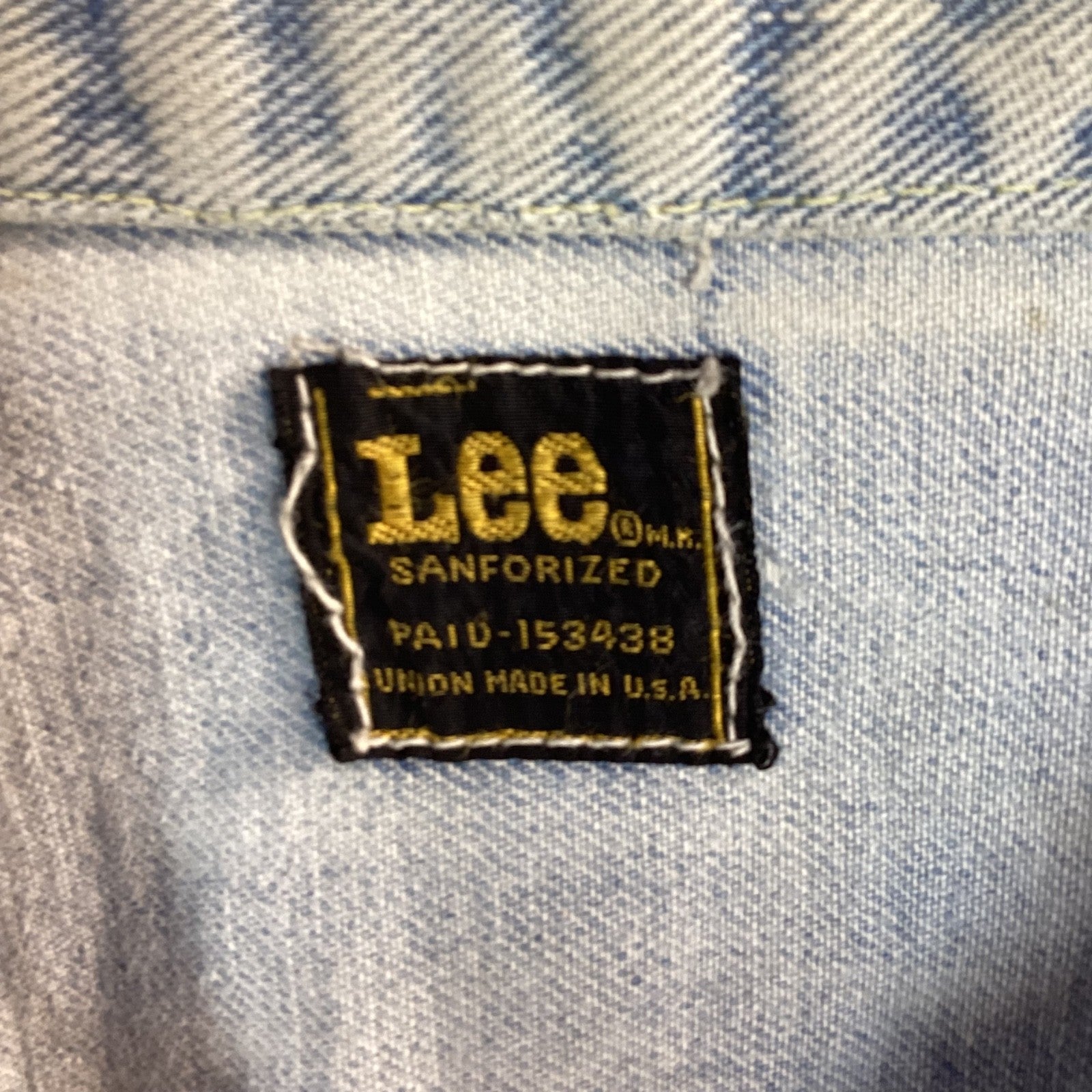 Vintage Lee Denim Jean Jacket Size Small Blue Made In Usa Distressed 70s