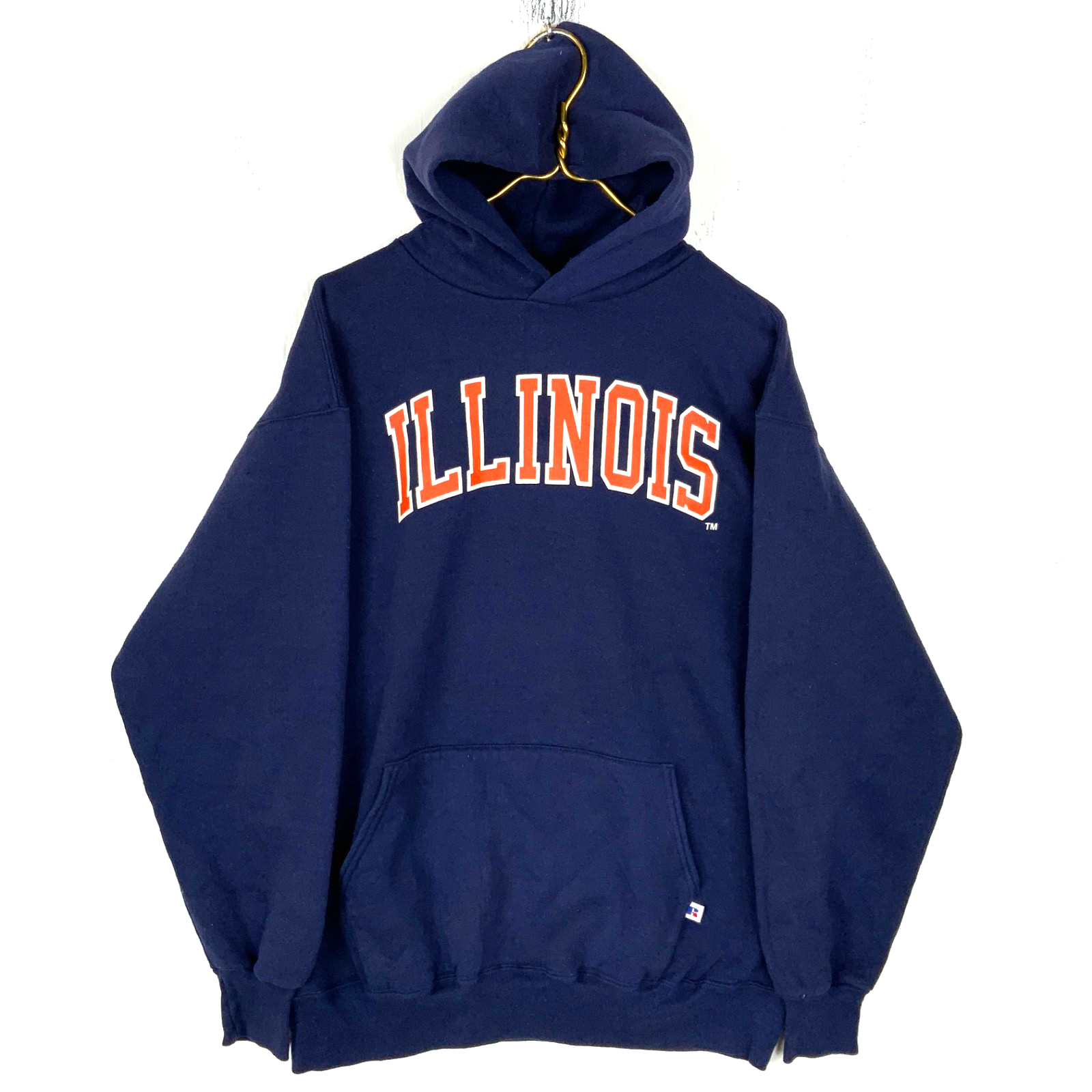 Vintage Illinois Fighting Illini Russell Sweatshirt Hoodie 2XL Made Usa Ncaa 90s