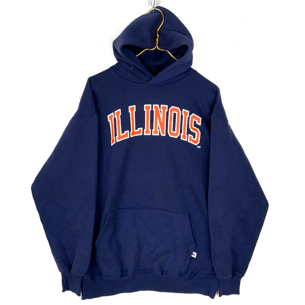 Vintage Illinois Fighting Illini Russell Sweatshirt Hoodie 2XL Made Usa Ncaa 90s