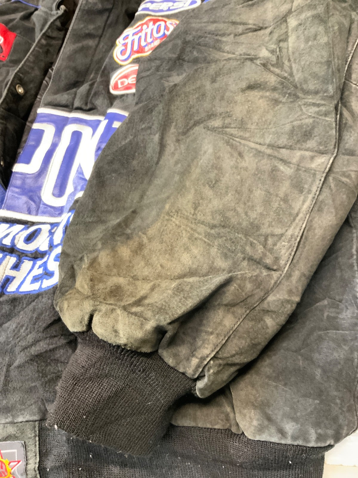 Vintage Jeff Gordon Dupont Suede Leather Racing Bomber Jacket XL Nascar