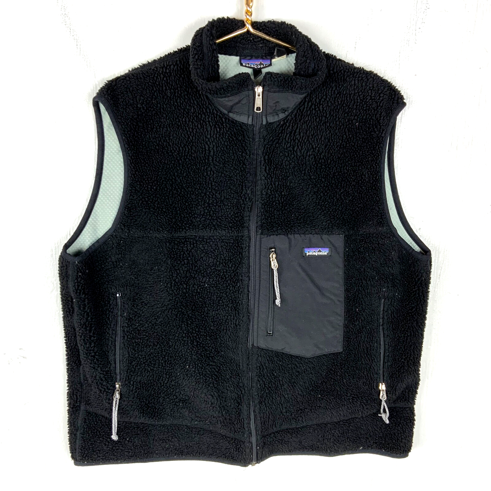 Vintage Patagonia Retro-X Fleece Sweater Vest XL Black Made Usa Full Zip