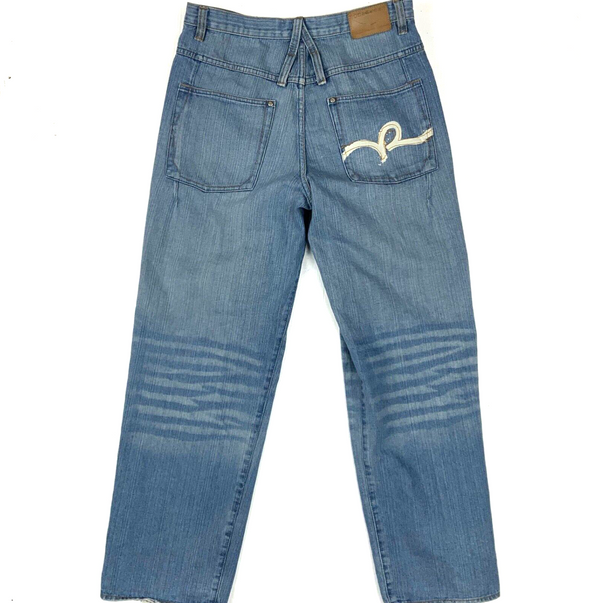 Y2K RocaWear Denim Jean Size 36Wx33L Blue Light Wash Relaxed Streetwear