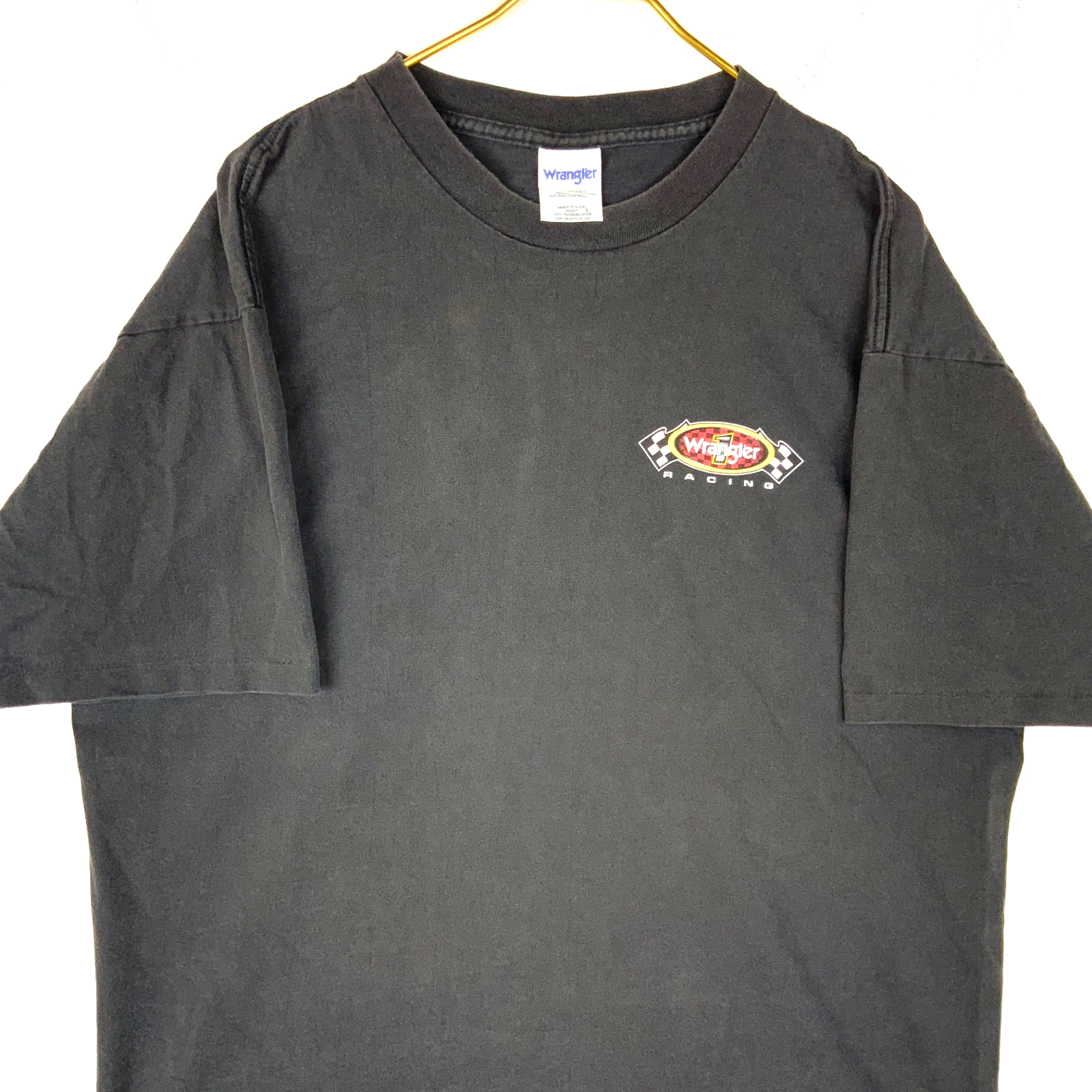 Vintage Nascar Wrangler Racing T-Shirt XL Black Made Usa Blazing A New Trail 90s