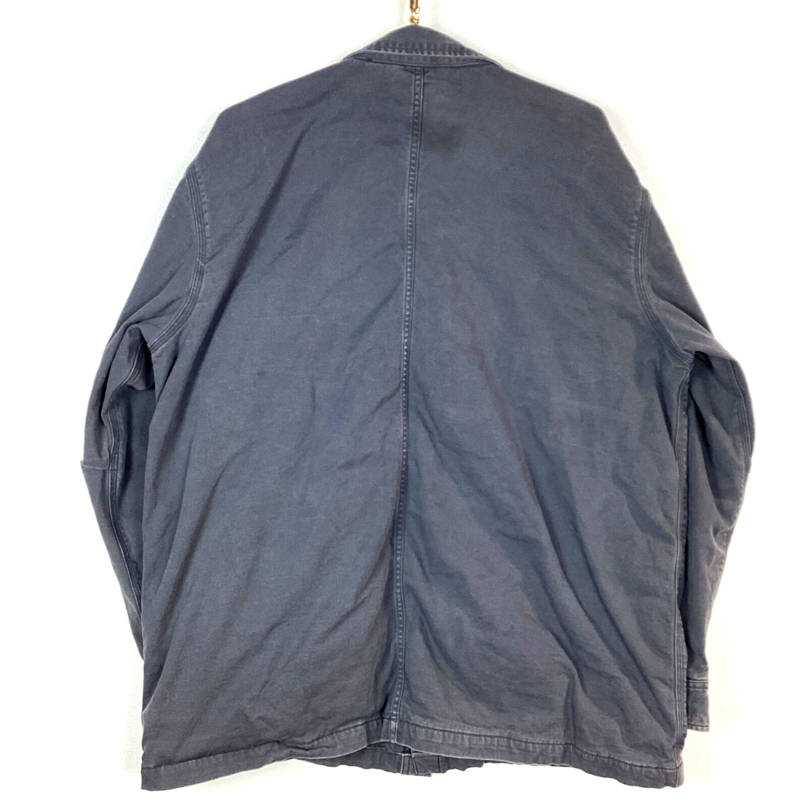 Vintage Carhartt Canvas Shirt Jacket Size XL Gray Snap Button Long Sleeve