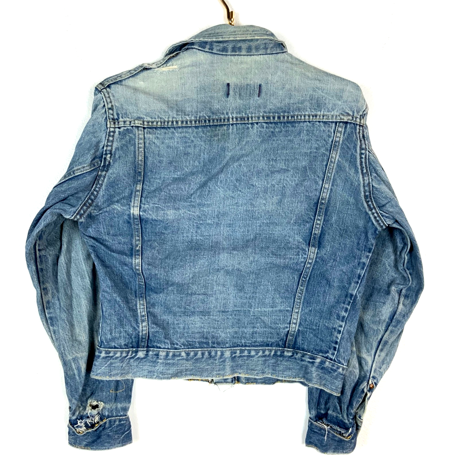 Vintage 1970s Big Yank Western Style Denim Jean Jacket Small Blue Snap Button