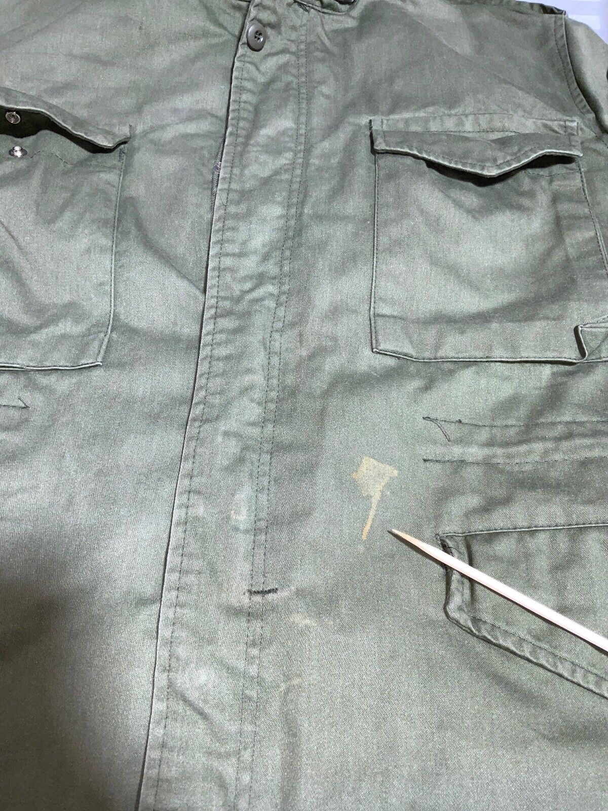 Vintage Us Army Og-107 Jacket Medium Green Made In Usa Button Up