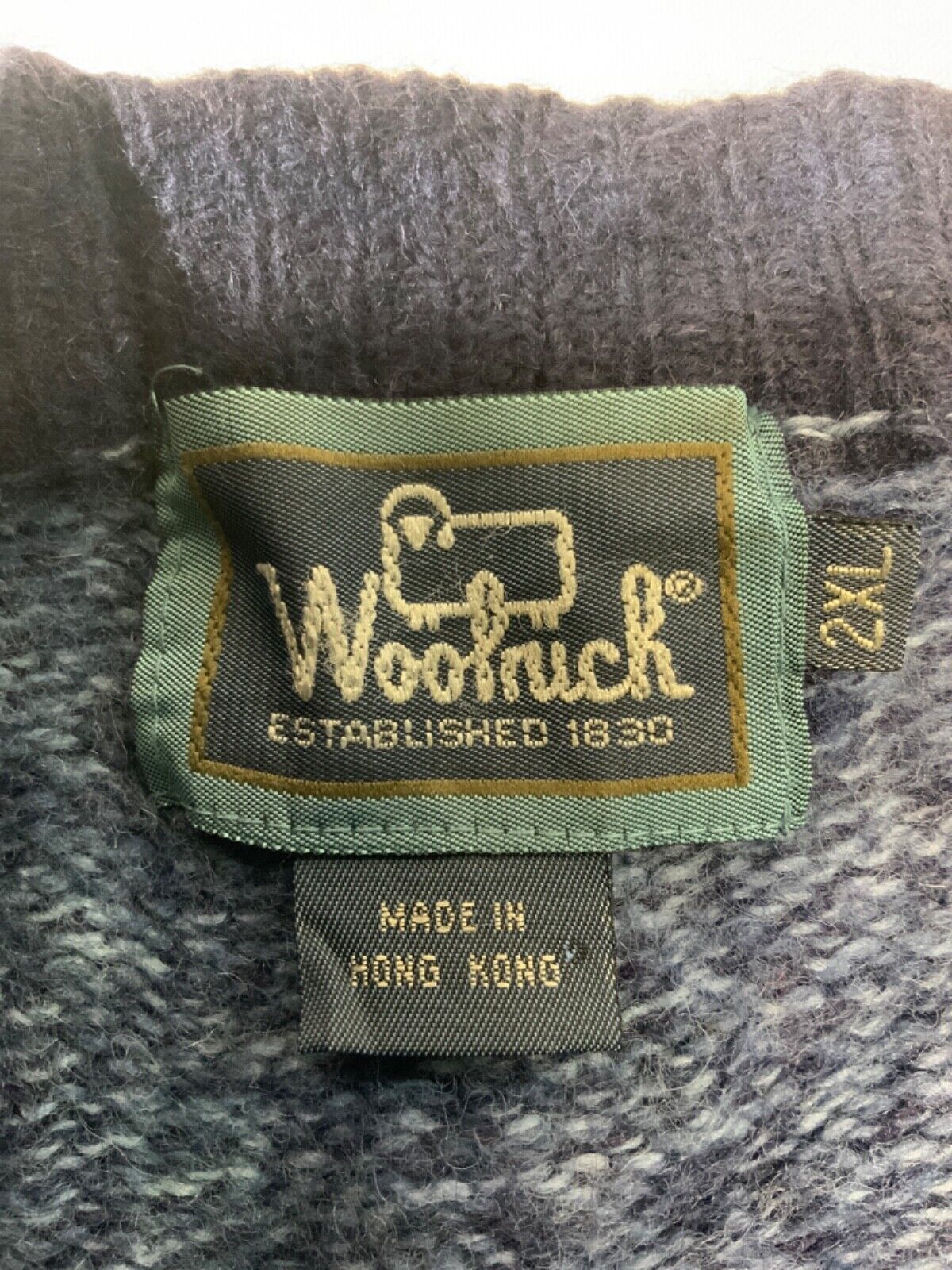 Vintage Woolrich Knit Wool Sweater 2XL Blue Crewneck