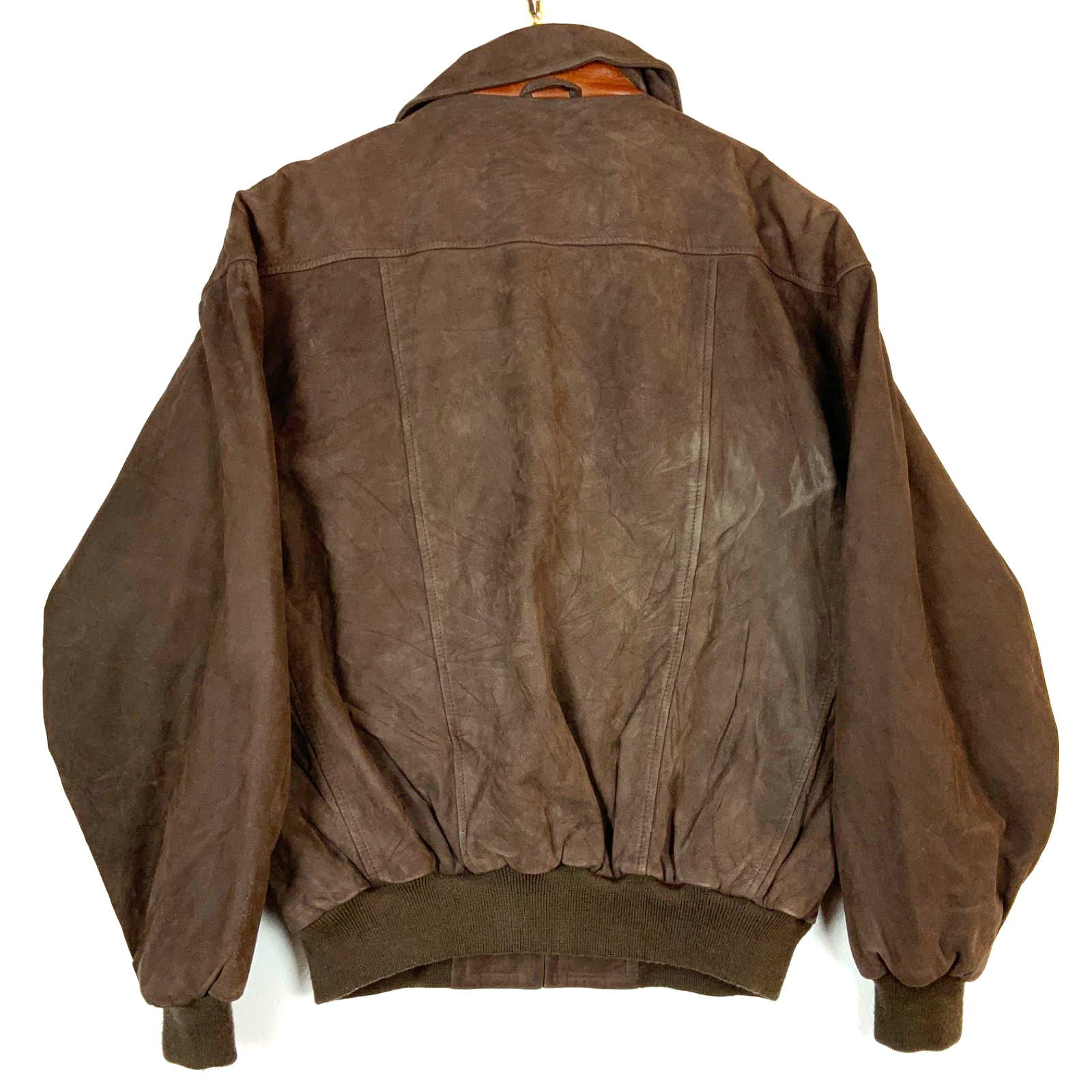 Vintage Timberland Leather Bomber Jacket Medium Full Zip Waterproof Cowhide