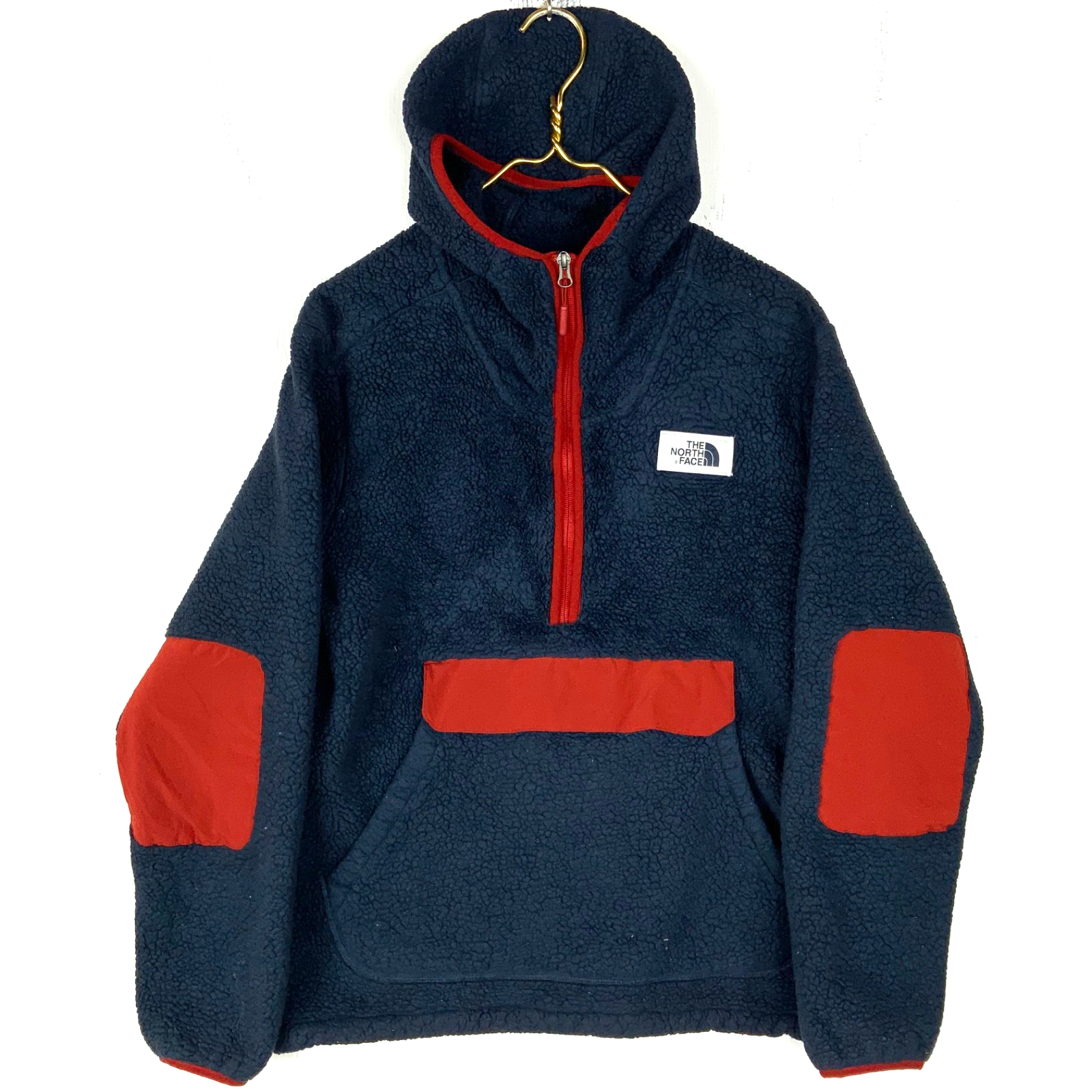 The North Face Fleece Sweater Jacket Size Large Blue Hooded Half Zip