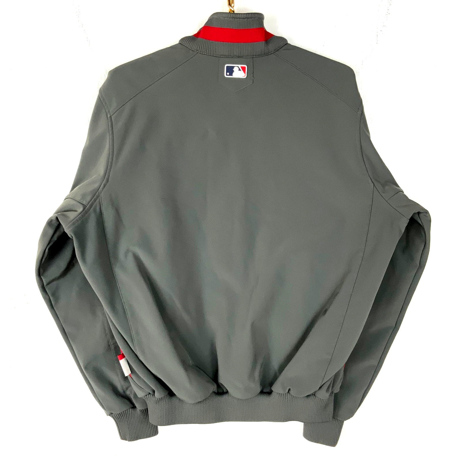 Boston Red Sox Majestic Dugout Jacket Medium Full Zip Gray Mlb