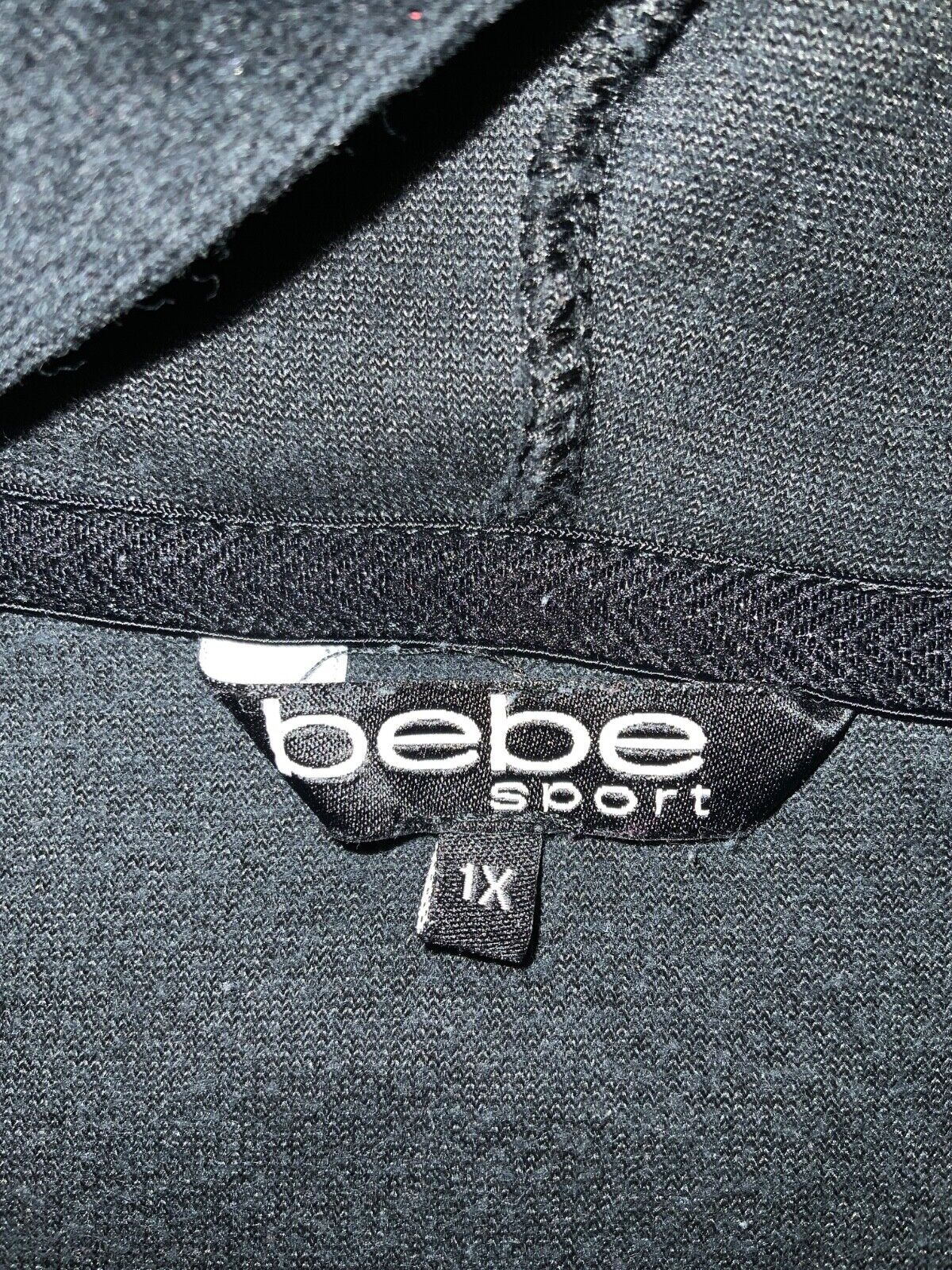 BeBe Velour Women's Sweatshirt Hoodie XL Black Y2K
