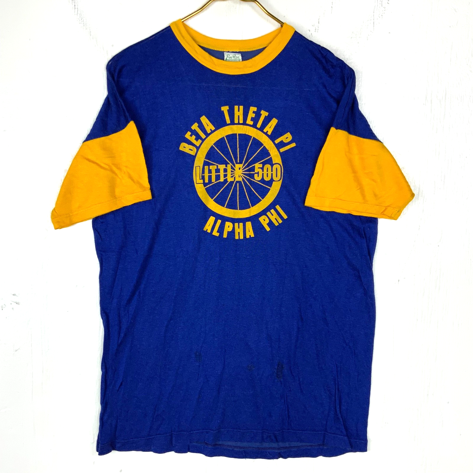 Vintage 1960s Fraternity Jersey T-Shirt Large Beta Theta Pi Alpha Phi Little 500