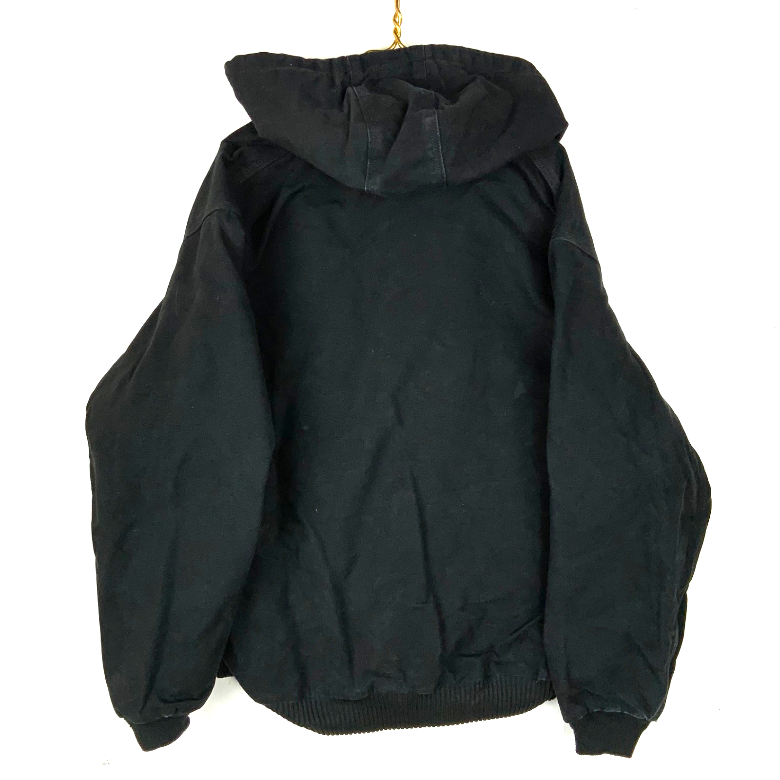 Carhartt Jacket XL Black Made Usa Hooded Full Zip Work Wear J140 Blk
