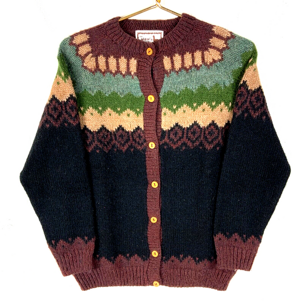 Aplaca Connection Hand Knit Wool Sweater Women’s Medium Cardigan Pattern