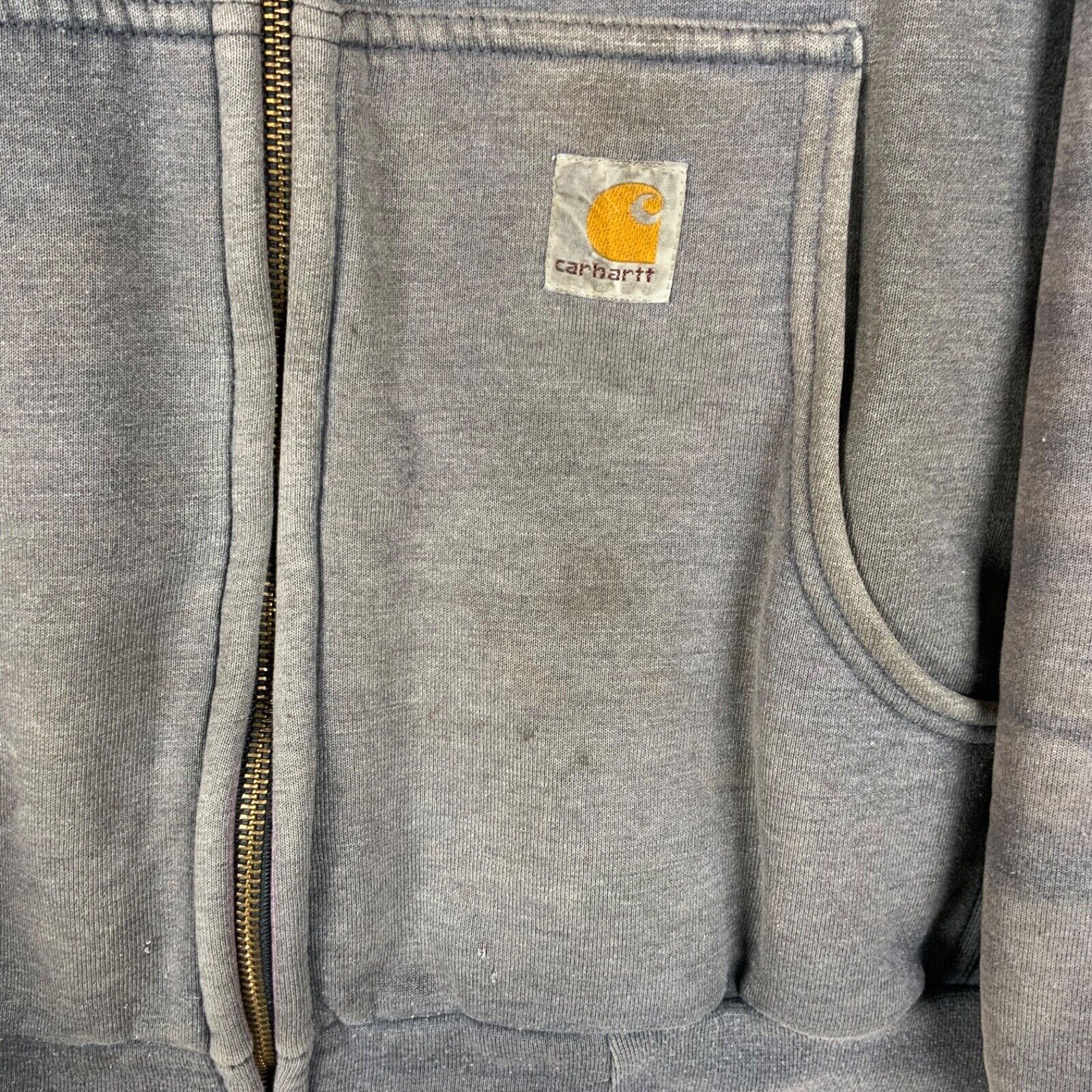 Carhartt Active Lined Sweatshirt Hoodie Jacket XL Gray Full Zip Workwear