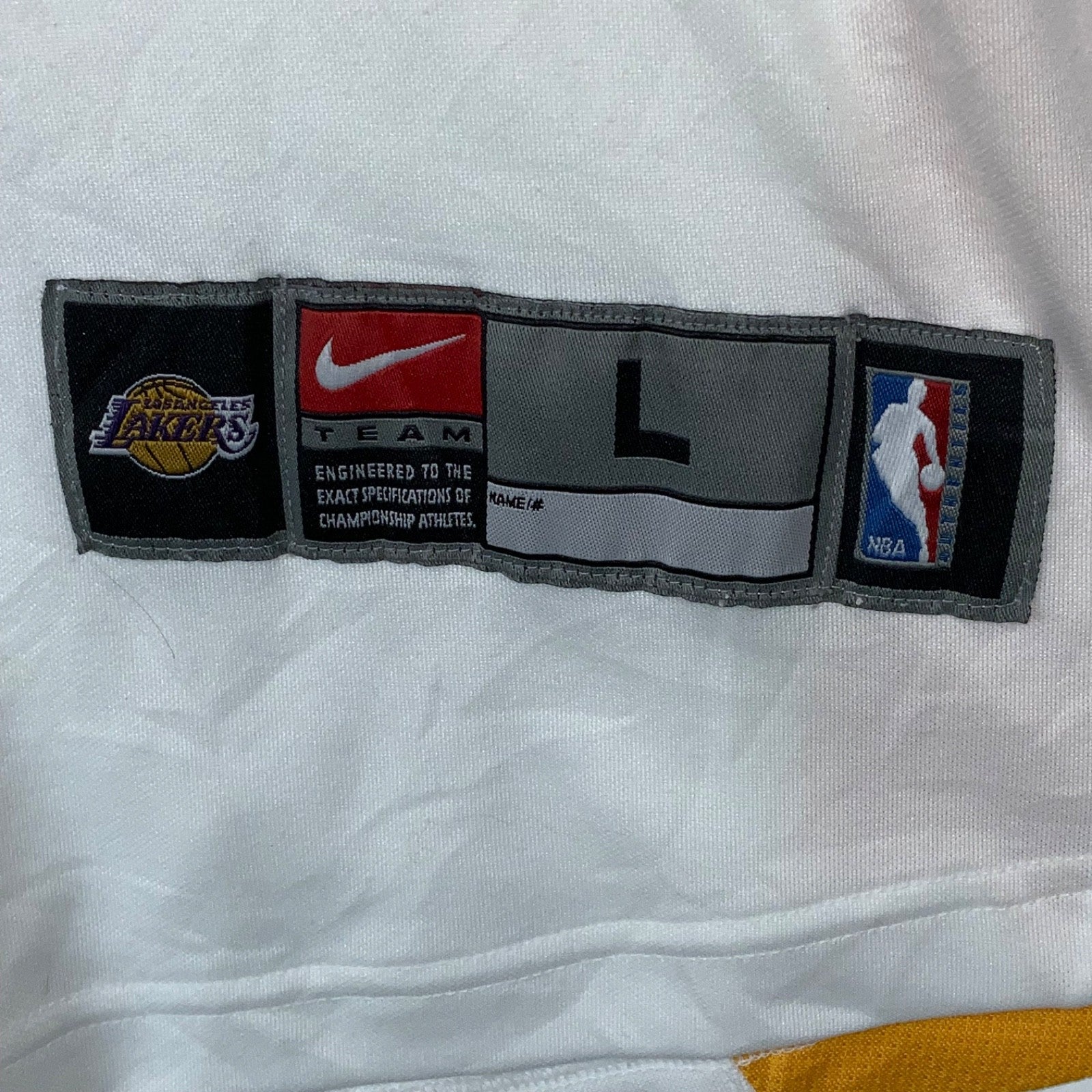 Vintage Los Angeles Lakers Nike Training Jersey Large White Nba Basketball