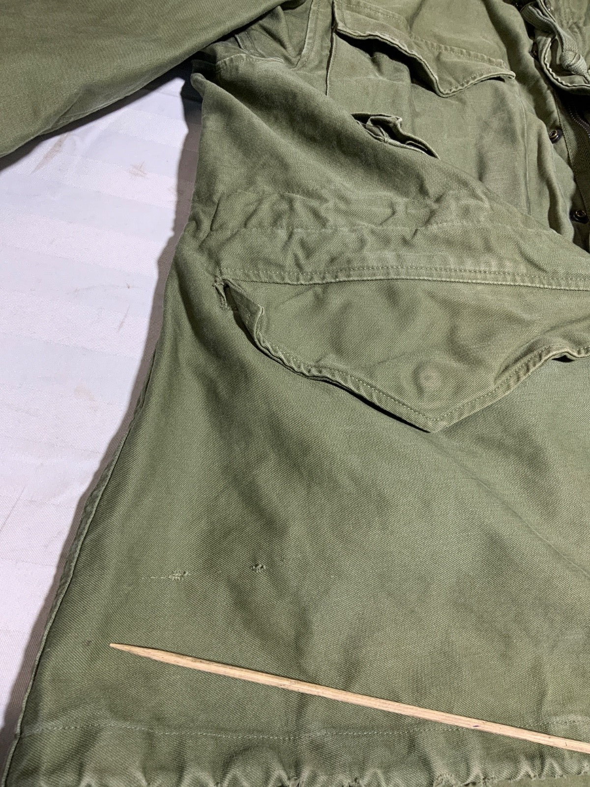 Vintage Us Army Og-107 Jacket Short Small Green Full Zip Vietnam Era 60s 70s