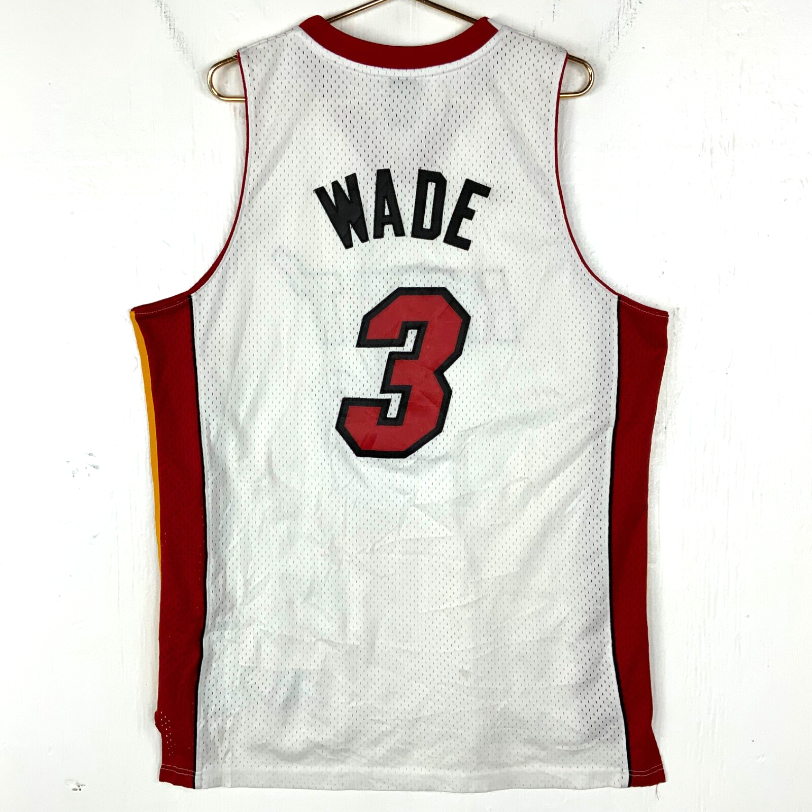 Miami Heat Reebok Jersey Size Large White Nba Authentics Dwyane Wade