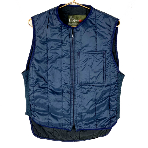 Vintage 1990’s Light Puffer Vest Small Blue Full Zip Refrigewear