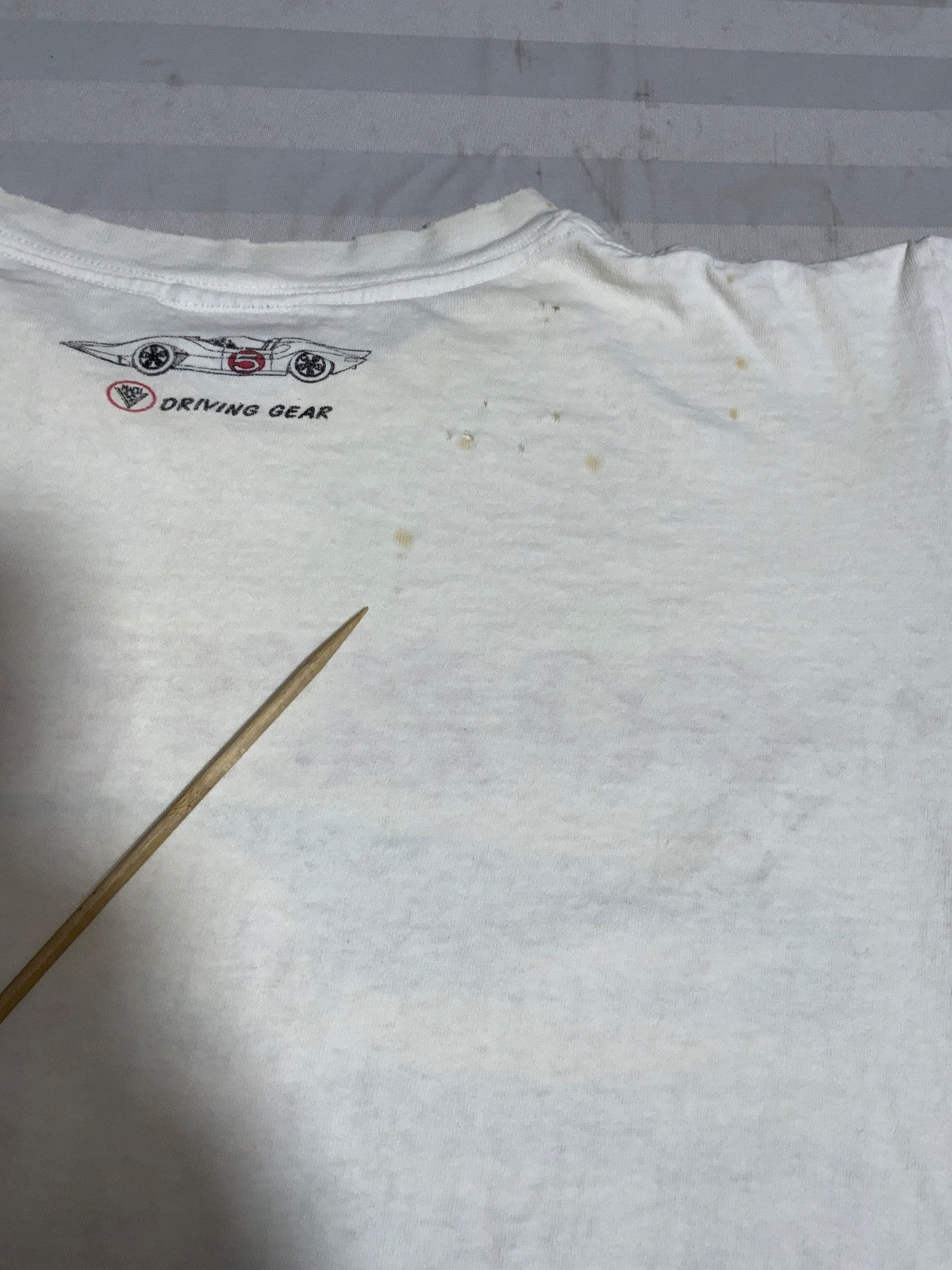 Vintage Speed Racer T-Shirt Large White Single Stitch Driving Gear Go Go 80s