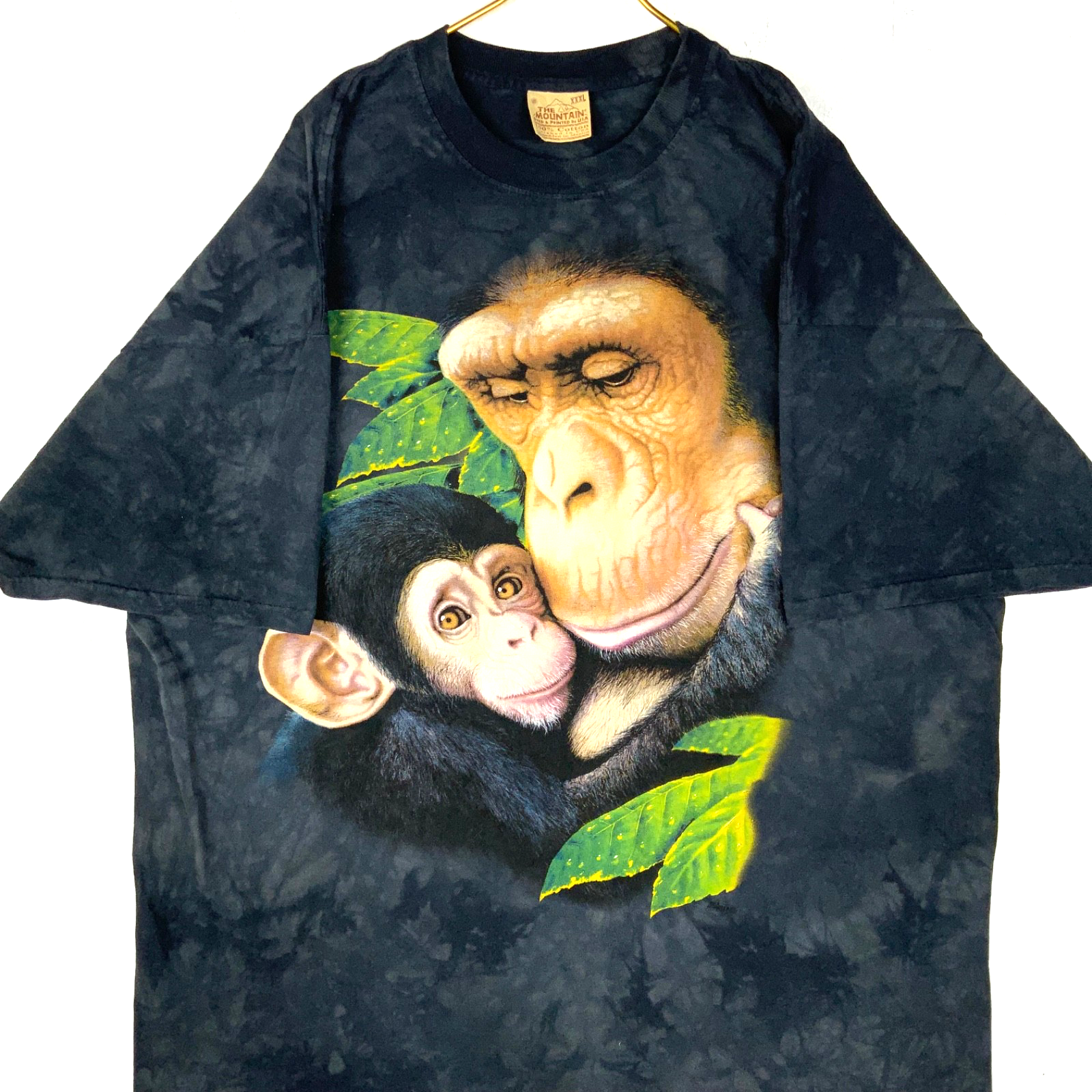 Vintage Chimpanzee T-Shirt 3XL Black Wildlife The Mountain Dyed In Usa 90s