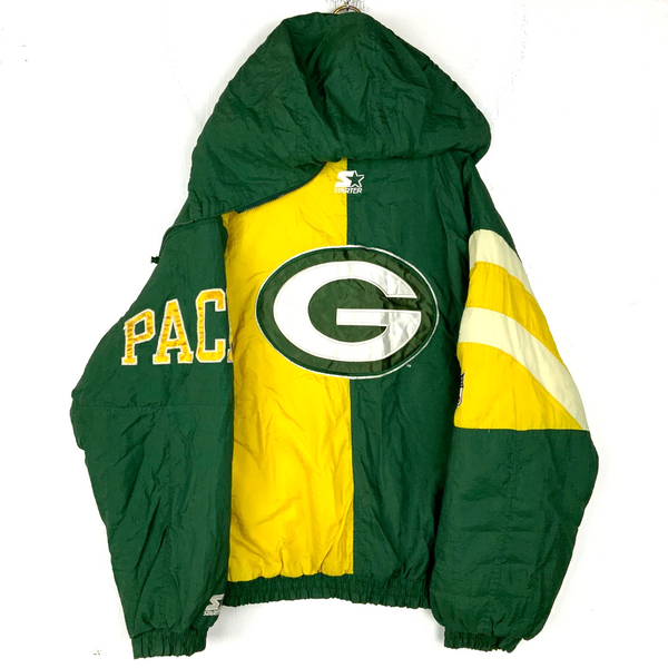 Vintage Green Bay Packers Starter Jacket XL Puffer Hooded Full Zip Nfl