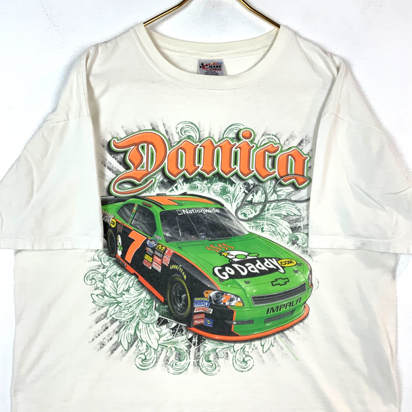 Vintage Nascar Racing Chase T-shirt XL White Double Sided Danica Patrick Y2K