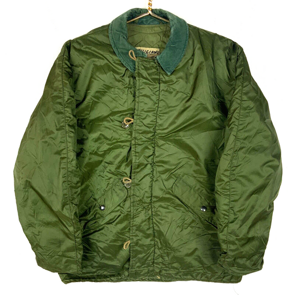 Vintage Alpha U.S. Army Cold Weather Bomber Jacket Medium Green Full Zip 1980