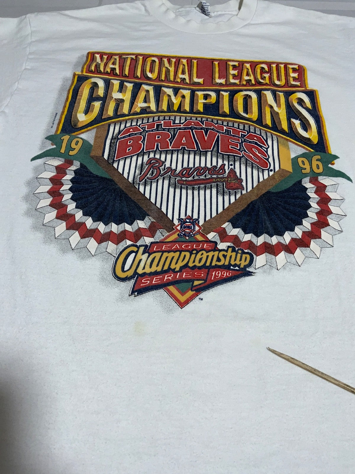 Vintage Atlanta Braves Starter T-shirt Large Mlb 1996 National League Champs 90s