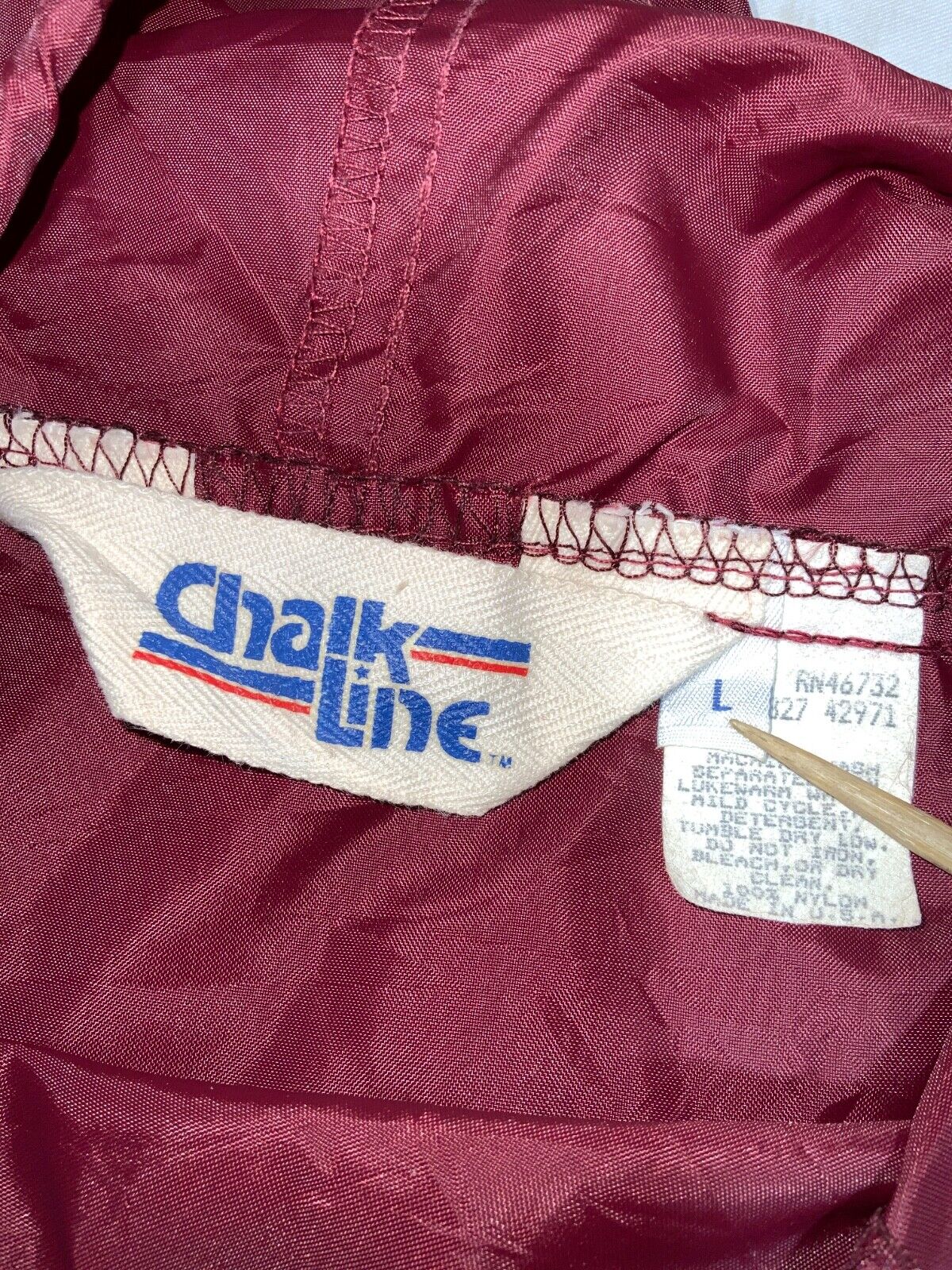 Vintage Washington Redskins Chalk Line Jacket Large Windbreaker Usa Nfl 1980s