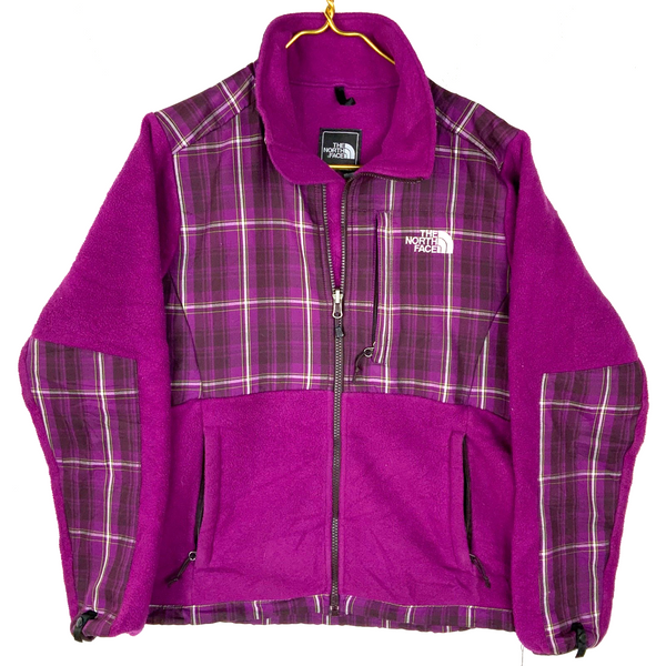 The North Face Denali Fleece Sweater Jacket Women's XS Purple Full Zip Checkered