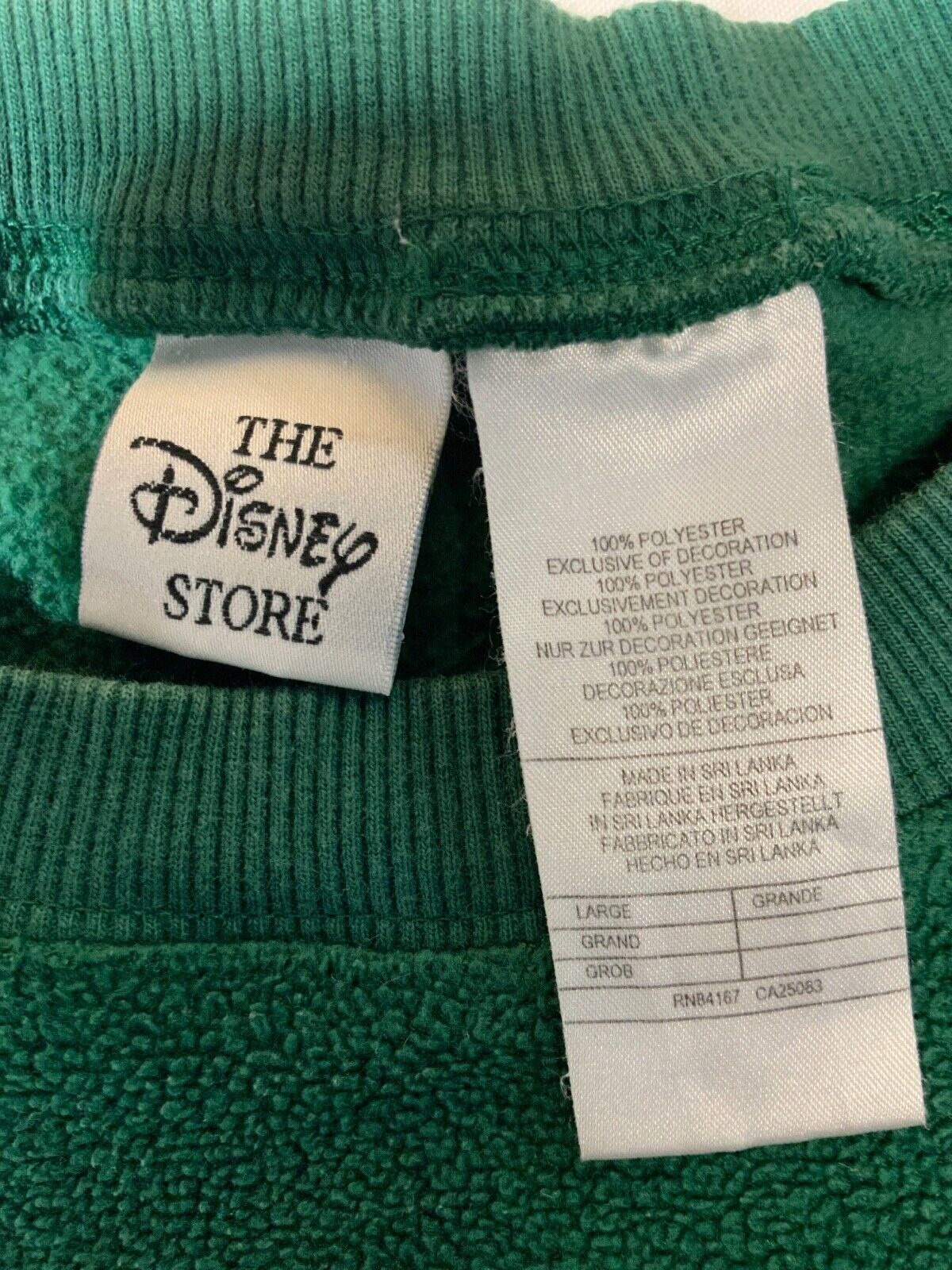 Vintage Disney Mickey & Friends Fleece Sweater Jacket Large Green Crewneck