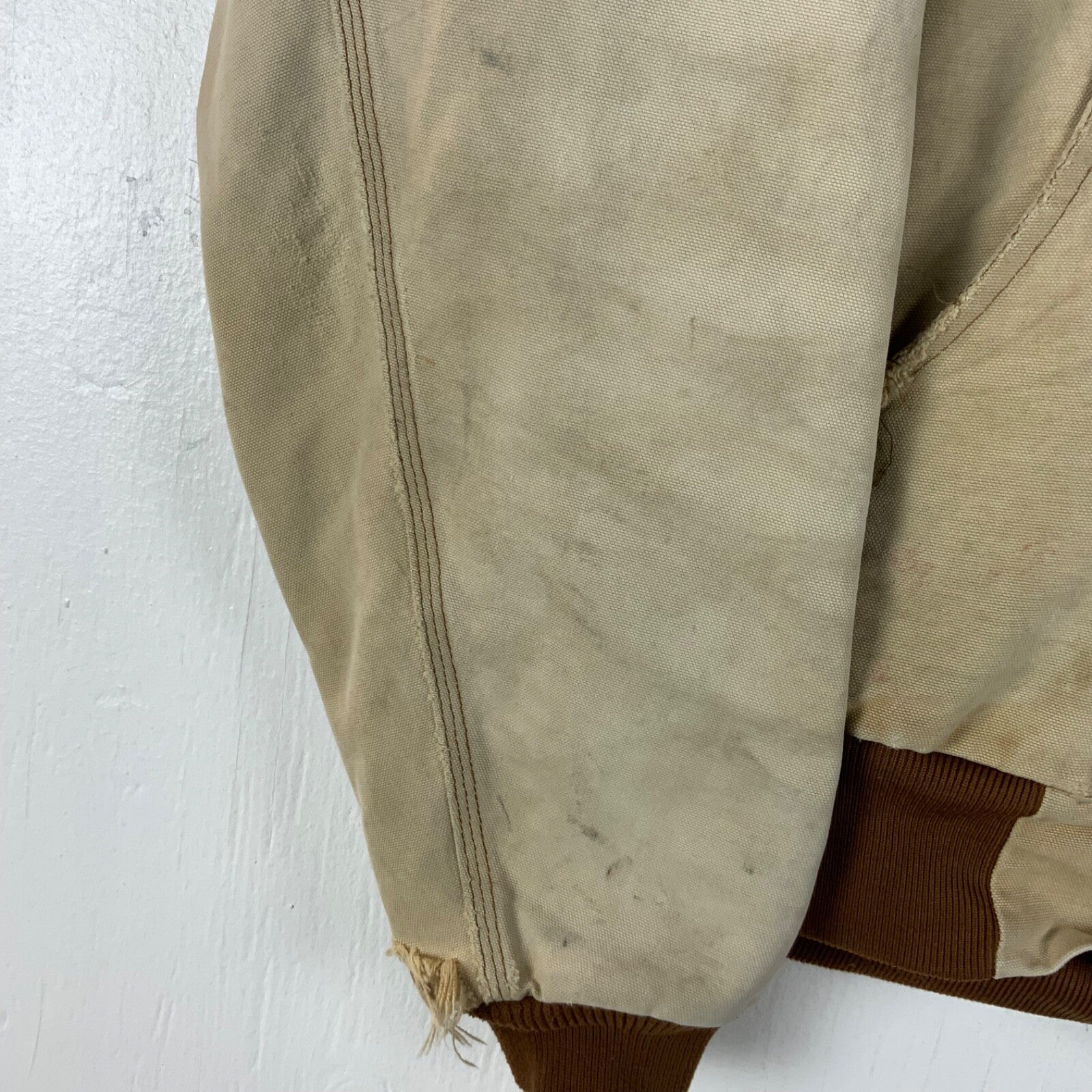 Vintage Carhartt Duck Jacket XL Brown Full Zip Workwear Distressed