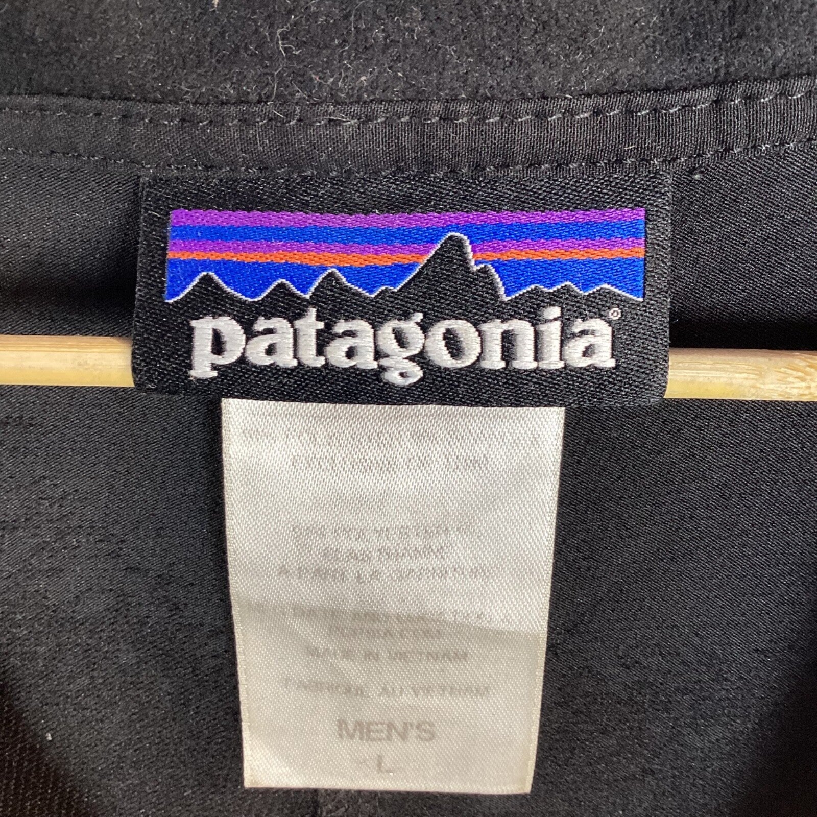 Vintage Patagonia Windbreaker Jacket Size Large Black Full Zip