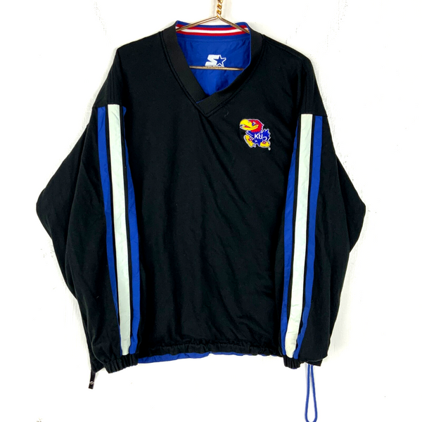 Vintage Starter Kansas Jayhawks Jacket Size XL Multicolor Reversible Ncaa