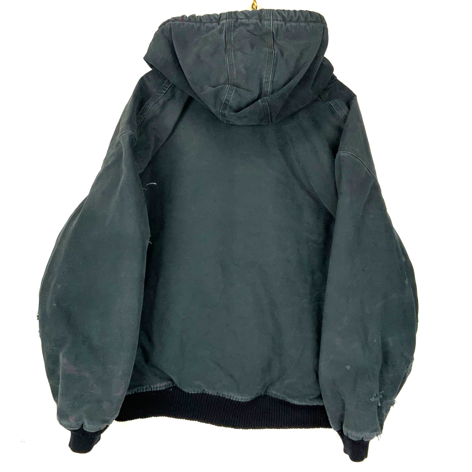 Carhartt Jacket 2XL Black Hooded Full Zip RealTree Camo Lined Work Wear