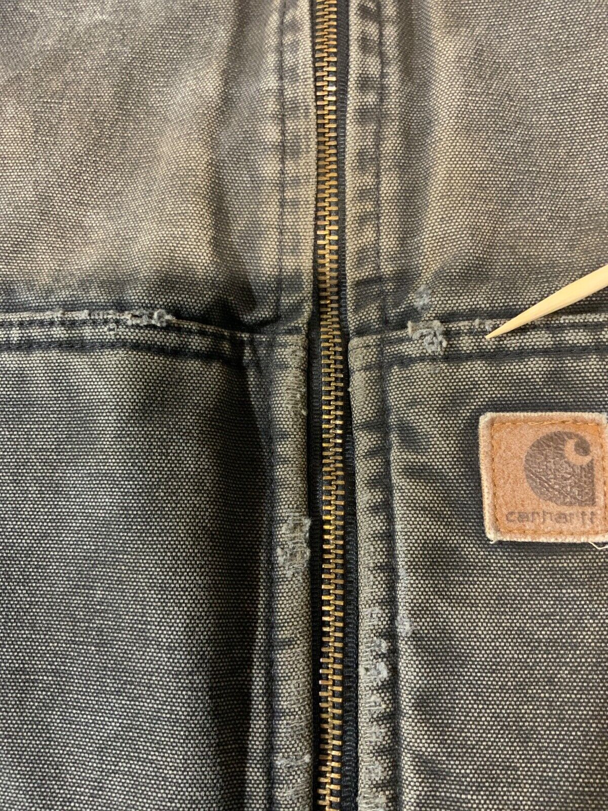 Carhartt Duck Vest Jacket 2XL Black Full Zip Sherpa Lined