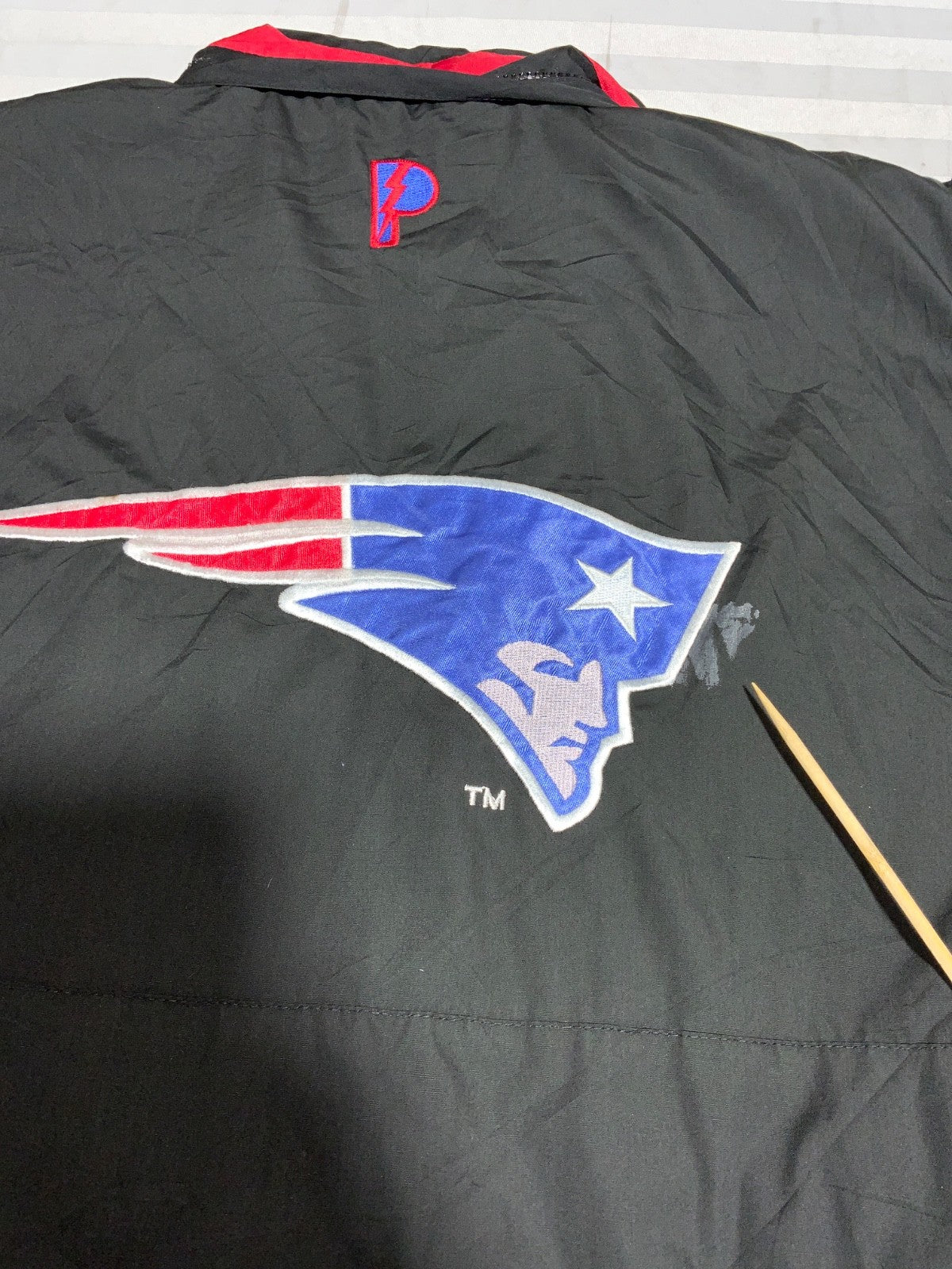 Vintage New England Patriots Jacket Large Reversible Puffer Full Zip Nfl
