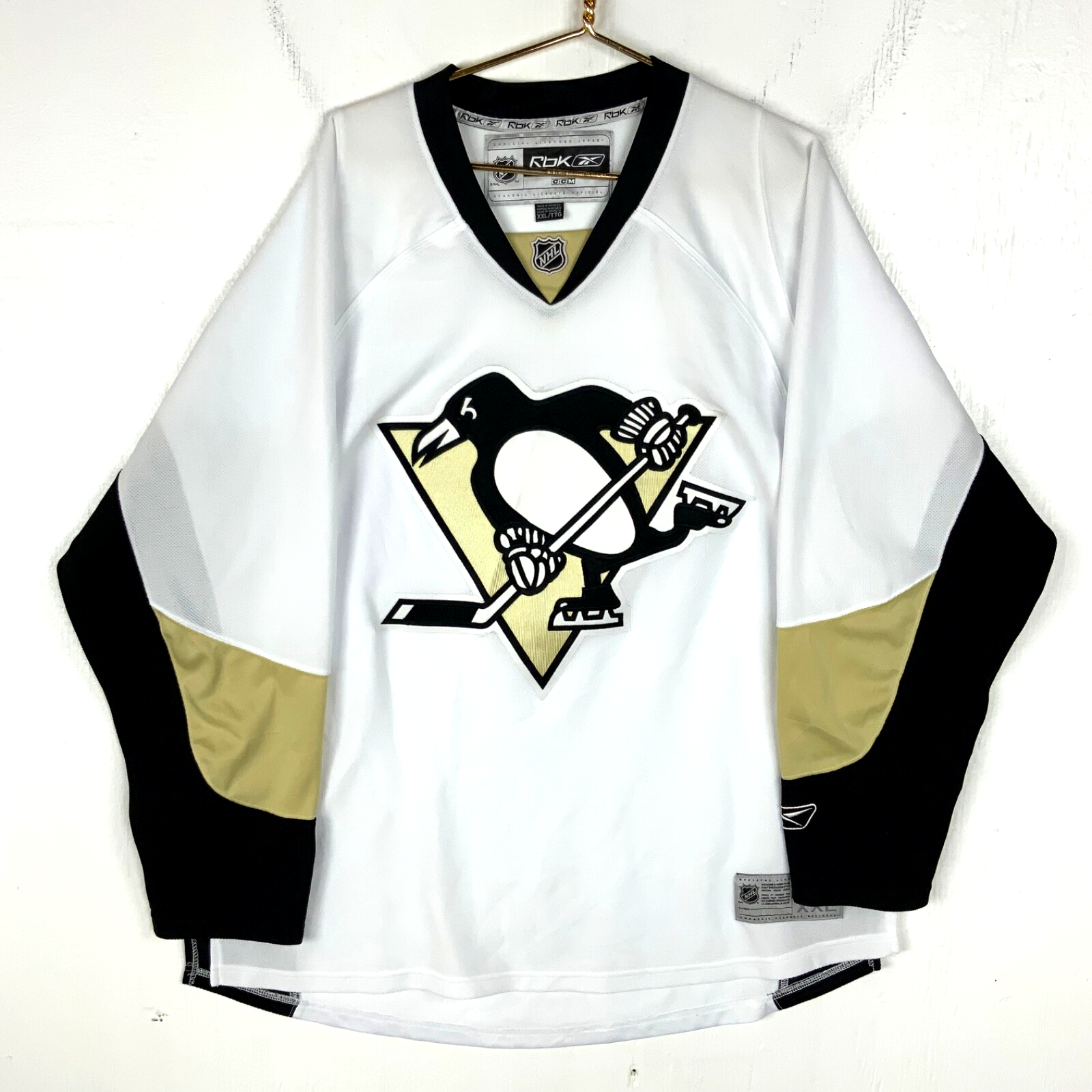 Pittsburgh Penguins Jersey 2XL Reebok White Nhl Hockey Sewn