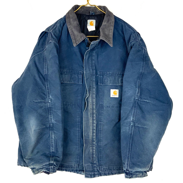 Vintage Carhartt Arctic Jacket XL Blue Full Zip Quilt Lined Work Wear 90s